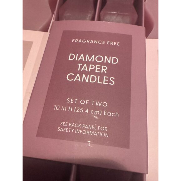 8 Sets of 2 Modern Wavy & Diamond Taper Candles – Olive, Mauve, Plum Tones - 16 - Picture 6 of 6